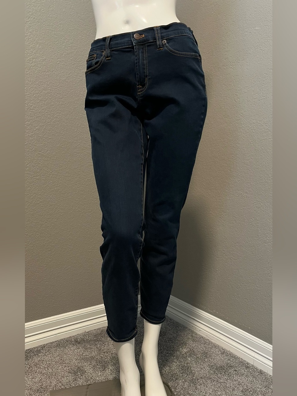 Women’s J. CREW STRETCH Dark Blue Mid- Rise Skinny  Denim Jeans Size 30